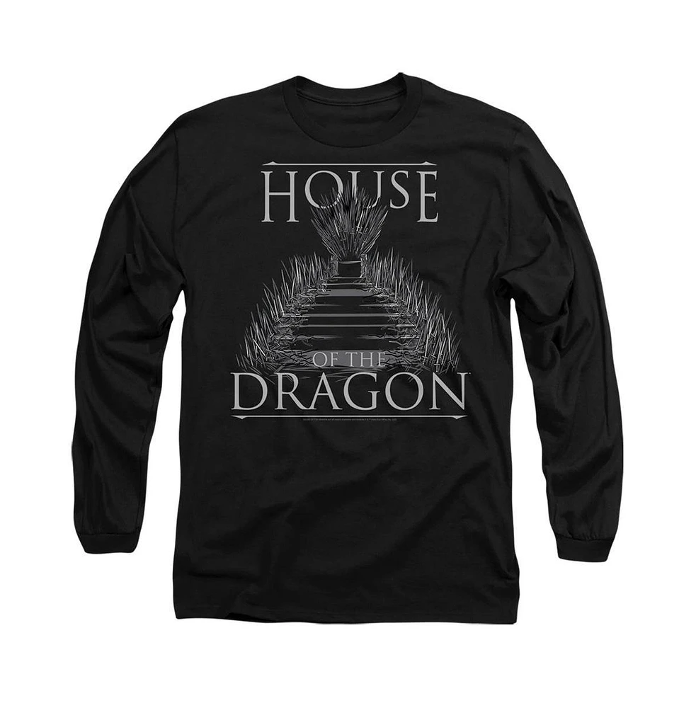 House Of The Dragon Men's Sword Throne Long Sleeve Adult Tee / T-Shirt