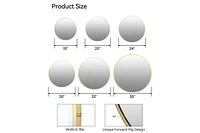 gaomon Round Mirror, Inch Circle Mirror, Hd Eco-Friendly Gold Circle Mirror Metal Frame, Round Vanity Wall Mounted Mirrors for Entryway, Hallway