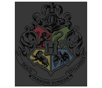 Harry Potter Hogwarts School Crest Men's Athletic Heather Grey Hoodie-3XL