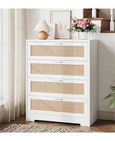 gaomon 4 Drawer Dresser Rattan Dresser