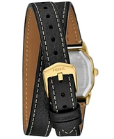 Fossil Women's Harlow Three-Hand Black Leather Watch, 27mm