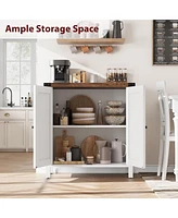 gaomon Farmhouse Buffet Cabinet with Adjustable Shelf and Barn Doors