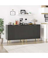 gaomon Fluted Credenza Storage Cabinet with Painted Finish