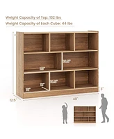 Gouun 3-Tier Open Bookcase 8-Cube Floor Standing Storage Shelves