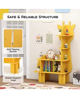 Gouun Kids Bookcase Toy Storage Organizer with Open Storage Shelves-Giraffe