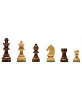 We Games Grand Staunton Chess Set & Wooden Box Tournament Size Weighted Pieces & Walnut Board 19 in.