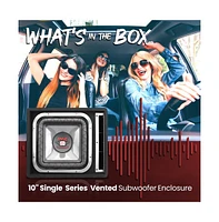 Pyle Single Subwoofer Box System, 10'' Vented Enclosure, 800W Max, Santoprene Surround