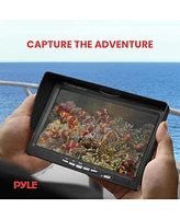 Pyle 7'' Lcd Monitor Underwater Fishing Camera, 1000TVL, Infrared, Waterproof, Black