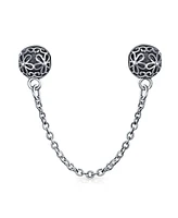 Bling Jewelry Double Daisy Clasp Spacer Charm Floral Bouquet Safety Chain Bead for Bracelets