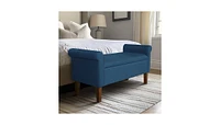 The Pop Home Upholstered Storage Bench with Rolled Armrests, Foam Cushioned Seat, Flip-Top Storage-The