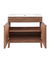 Freestanding Bath Vanity with White Ceramic Top Unassembled for bathroom