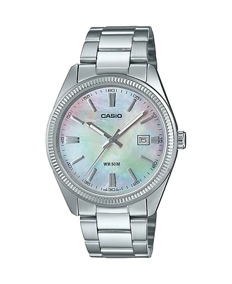 Casio Men's Silver Tone Stainless Steel Watch, 38.5mm