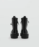 Mango Women's Lace-Up Leather Boots