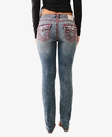 True Religion Women's Billie Super T Straight Flap Jeans