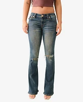 True Religion Women's Joey Low Rise Flare Flap Jeans