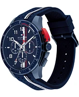 Tommy Hilfiger Men's Chronograph Blue Silicone Strap Watch, 46mm