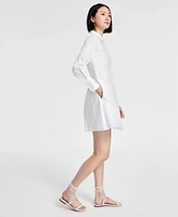 Msk Women's Cotton Darted Fit & Flare Shirtdress