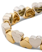 Kate Spade New York Two-Tone Polished Heart Double Row Stretch Bracelet