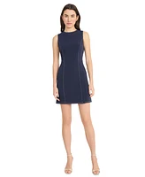 Donna Morgan Women's Contrast-Stitched A-Line Dress