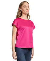 Jones New York Women's Side-Button Short-Sleeve Top