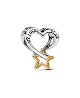 Pandora Two-Tone Sterling Lucky Star Heart Charm