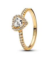 Pandora Gold-Plated Elevated Heart Ring