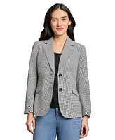 Jones New York Women's Notched-Collar Gingham Blazer