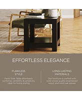Maven Lane Paulo Wooden Side Table in Weathered Black Finish, Set of 2