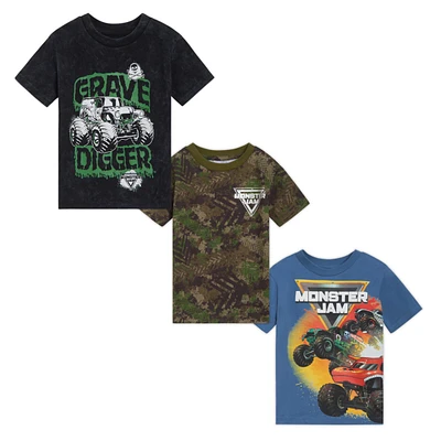 Monster Jam Toddler Boys 3 Pack T-Shirts