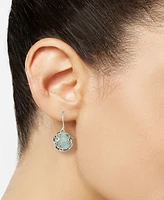 Marcasite & Jade Drop Earrings in Sterling Silver