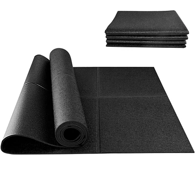 Redliro Foldable Rubber Treadmill Mat, Non-Slip Walking Pad Mats, High Resilience Floor Protector for Home Fitness, Bike Gym Mat