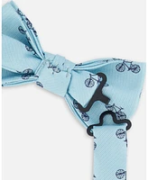 Deux par Boy Bow Tie Pale Blue With Bicycle - Toddler|Child