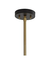 360 Lighting McGraw 10 1/4" Modern Pendant Ceiling Light Fixture Dining Room Over Table Kitchen Island Foyer Hanging Round Antique Brass and Black Fin