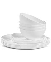 Arch Studio Opal Glass 12 Pc. Coupe Dinnerware Set, Service for 4, Exclusively at Macy's