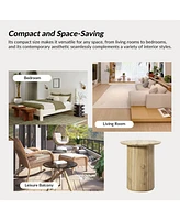 Hulala Home Perry Modern End Table with Wood Strip Decoration