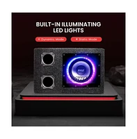 Pyle Subwoofer Box System, 8'' Vented Enclosure, 400W Max, Led Lights