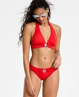 Michael Michael Kors Logo Ring Halter Bikini Top Bikini Bottoms Created For Macys