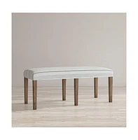 Jofran Eastern Tides Coastal Wire-Brushed Wood 46" Upholstered Dining Bench