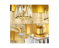 gaomon Modern Crystal Bathroom Vanity Lights Gold Bathroom Light Fixtures Crystal Vanity Shower Lights Over Mirror