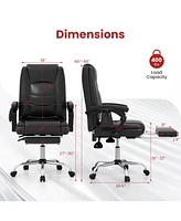 Gouun Massage Adjustable Executive Chair with Armrests and Retractable Footrest