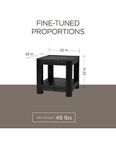 Maven Lane Paulo Wooden Coffee Table with Set of 2 Side Tables, Weathered Black
