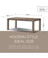 Maven Lane Cleo Contemporary Wooden Dining Table in Refined Grey Finish