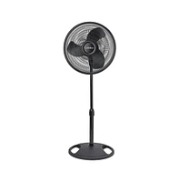 Lasko 16 Inch Oscillating 3 Speed Adjustable Pedestal Stand Fan, Black (2 Pack)