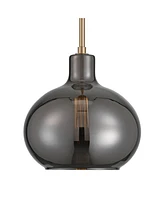 360 Lighting Partridge 9 1/2" Modern Pendant Ceiling Light Fixture Dining Room Over Table Kitchen Island Foyer Hanging Round Brass Finish Mirror Glass