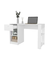 Fm Furniture Sun City Computer Desk with a Drawer and Open Storage