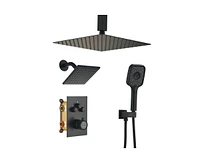 Casainc Rainfall Symphony 3-Function Dual Shower Head Thermostatic Shower System with 3 Sprays Handheld