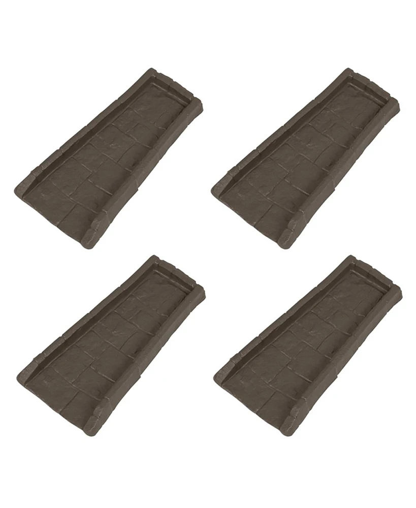 Suncast Outdoor Decorative Rain Gutter Downspout Splash Block, Java (4 Pack)