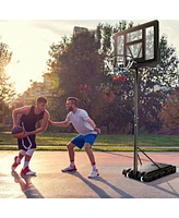 Kuyotq Adjustable Portable Basketball Hoop Stand with Shatterproof Backboard Wheels