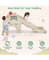Kuyotq 4-in-1 Toddler Slide Kids Play Slide with Cute Elephant Shape