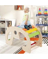 Kuyotq 2-in-1 Rocking Horse Arch for Kids Montessori Climbing Toys with Arch Climber